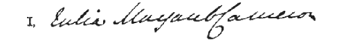 Signature of Application for copyright