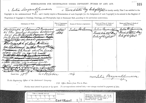 Copyright Registration Form at PRO: Copyright 1/7, 555