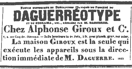 Giroux et Cie's first advertisment, published in Paris in La Constiuutionnel, 7 Sept 2024