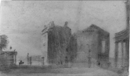 Pencil and wash drawing by Dr. William Croft: Diorama, Regent's Park 1823. Courtesy of the Guildhall Library, City of London