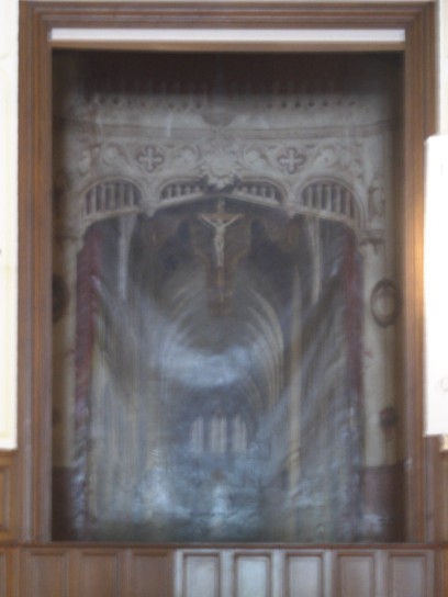 Daguerre's diorama, poorly surviving in the church at Bry-sur-Marne, July 2001