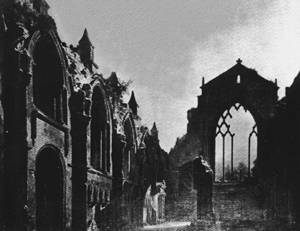 reproduction of daguerre's painting of Holyrood Chapel