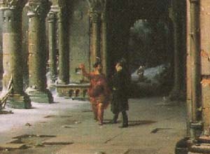 Detail of Daguerre's oil painting