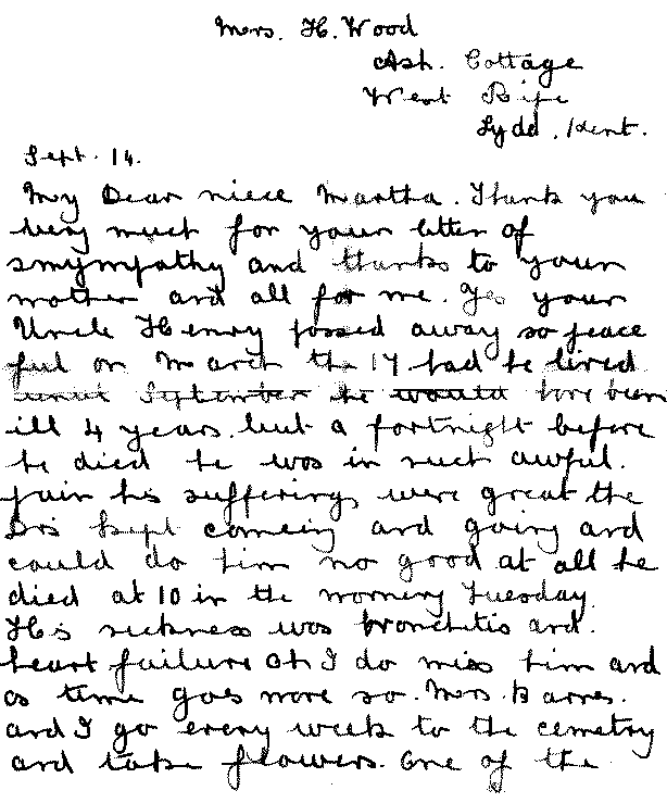 Susan Rose Wood to Martha, 1936 page 1