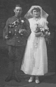 Bride, Elsie Mitten, and Bridegroom Herbert Shaw, 1918